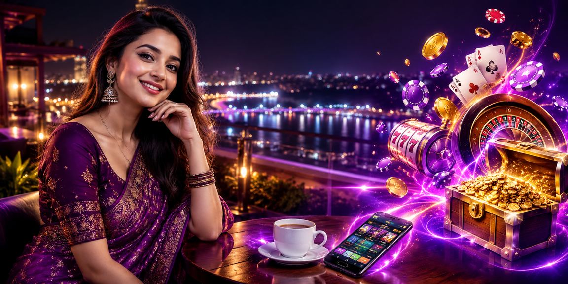 ময়মনসিংহে নিওন আলোয় মোবাইল ক্যাসিনো উপভোগ করছেন একজন